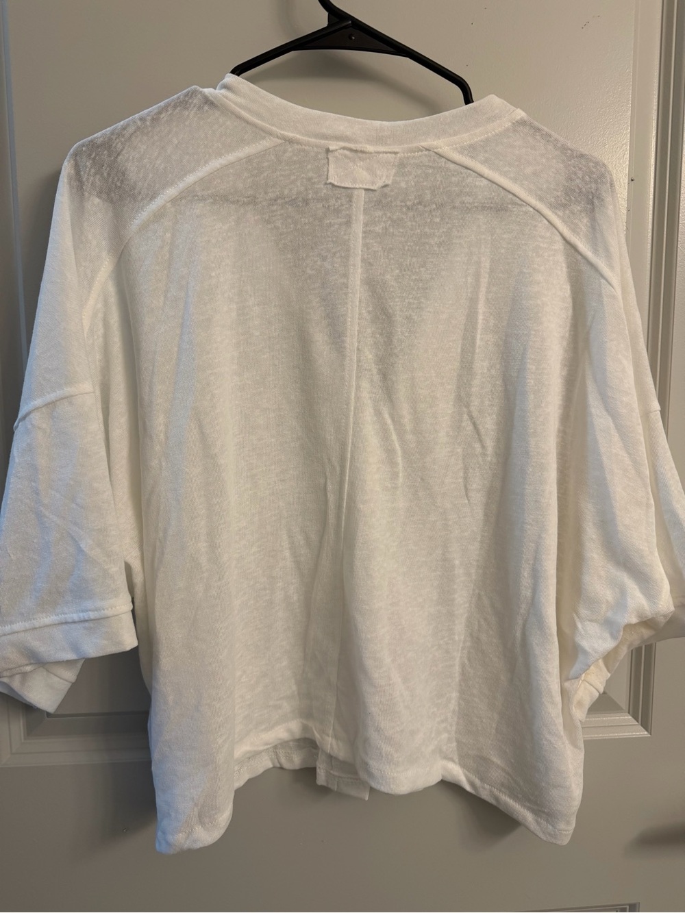 Relaxed Cream Button-Front Women's Shirt - Picture 7 of 7